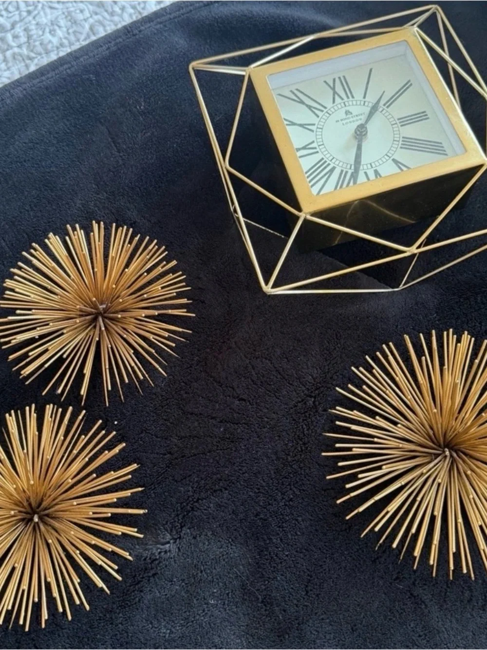 Gold Geometric Wall Clock by